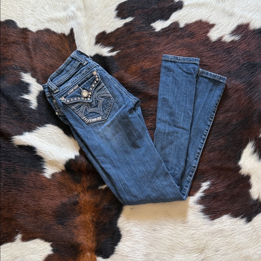 L.A. Idol Blue Skinny Jeans with Embellished Pockets